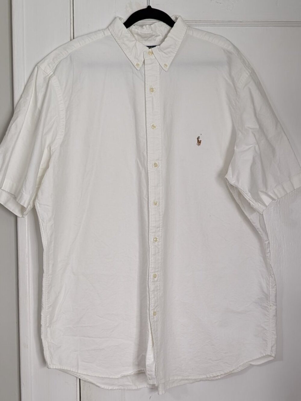 Polo Ralph Lauren Men's 2XLT Tall White Short Sleeved Button Up Shirt Cotton